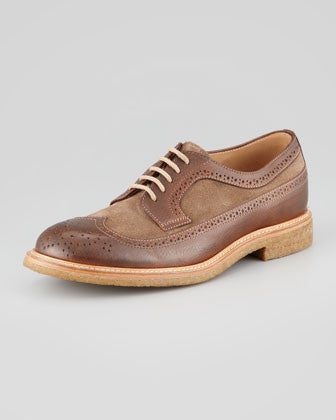 Suede and Leather Wing Tip M10