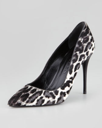 Leopard Print Calf Hair Pump W9